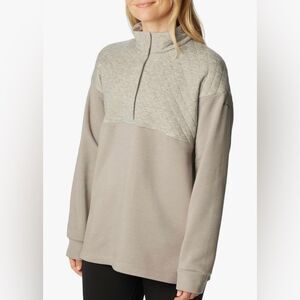 Columbia Cream Colored Women's Hart Mountain Quilted 1/2 Snap Size XL